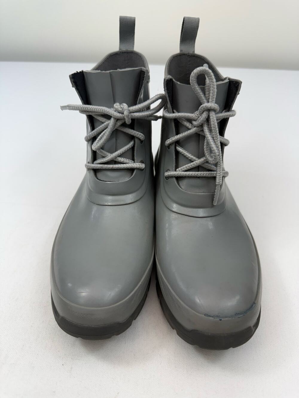 Bogs Gray Ankle Rubber Waterproof Lace Up Rain Boots Womens Size 9
